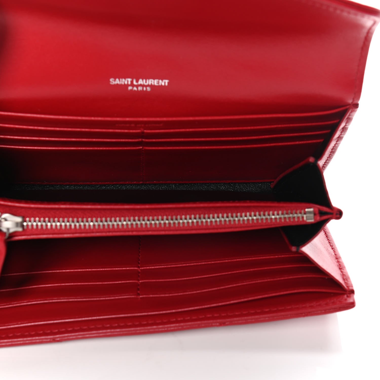 Saint Laurent Lambskin Y Quilt Monogram Large Loulou Flap Wallet Rouge Eros 4 of 4