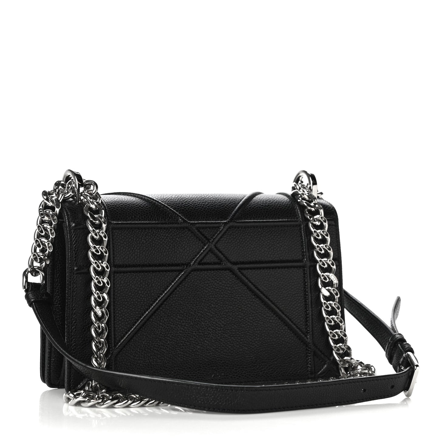 Grained Calfskin Medium Diorama Flap Bag Black