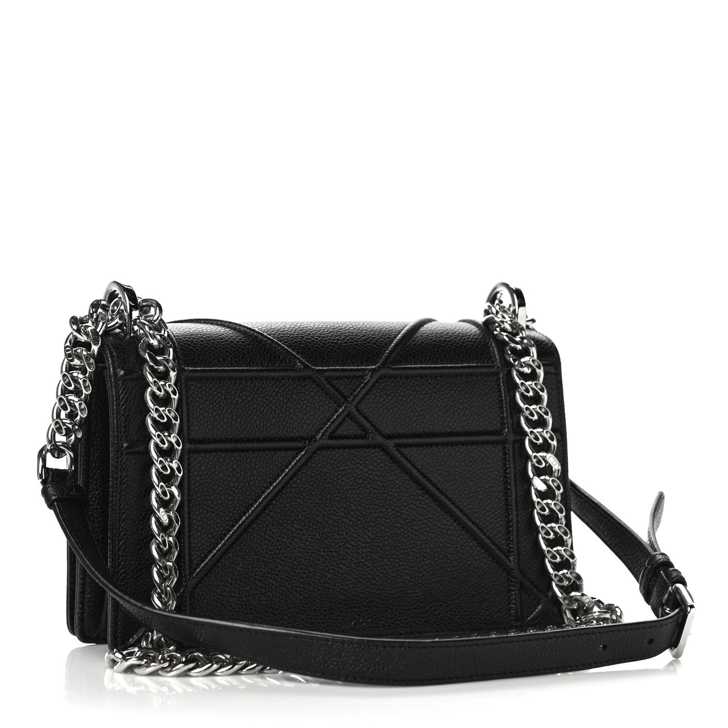 Christian Dior Grained Calfskin Medium Diorama Flap Bag Black 3 of 11