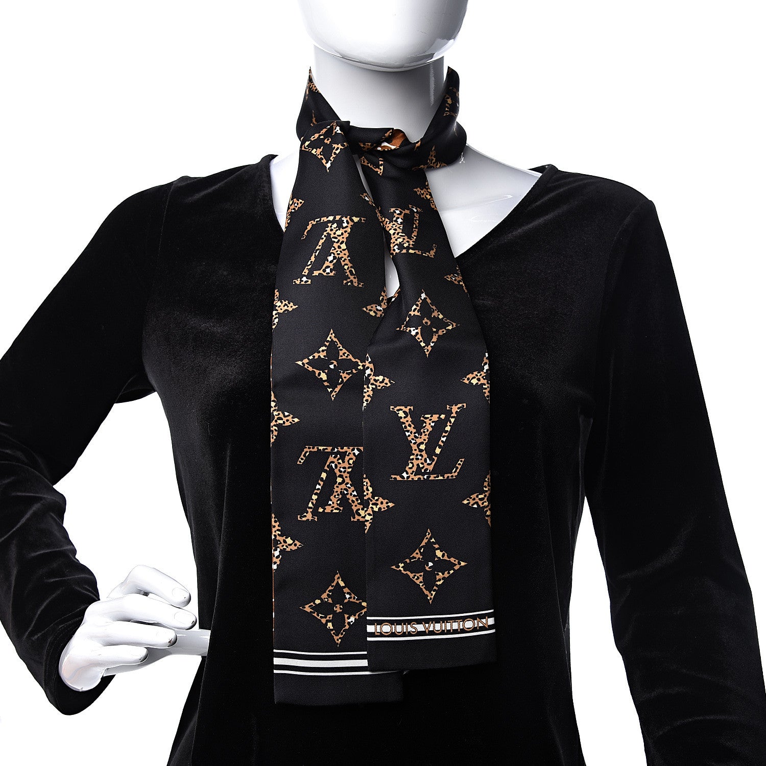 Louis Vuitton Silk Monogram Giant Jungle Bandeau Black 2 of 4