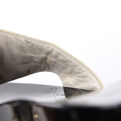 Gucci Vitello Vernice Soft Icon Bit Wood Clogs 8.5 Great White 10 of 12