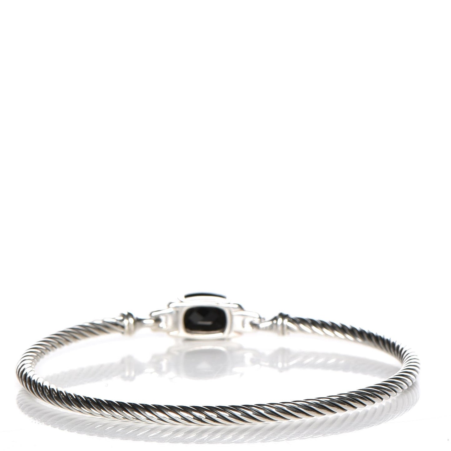 Sterling Silver Diamond Black Onyx 3mm Petite Wheaton Bracelet