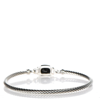 David Yurman Sterling Silver Diamond Black Onyx 3mm Petite Wheaton Bracelet 3 of 7