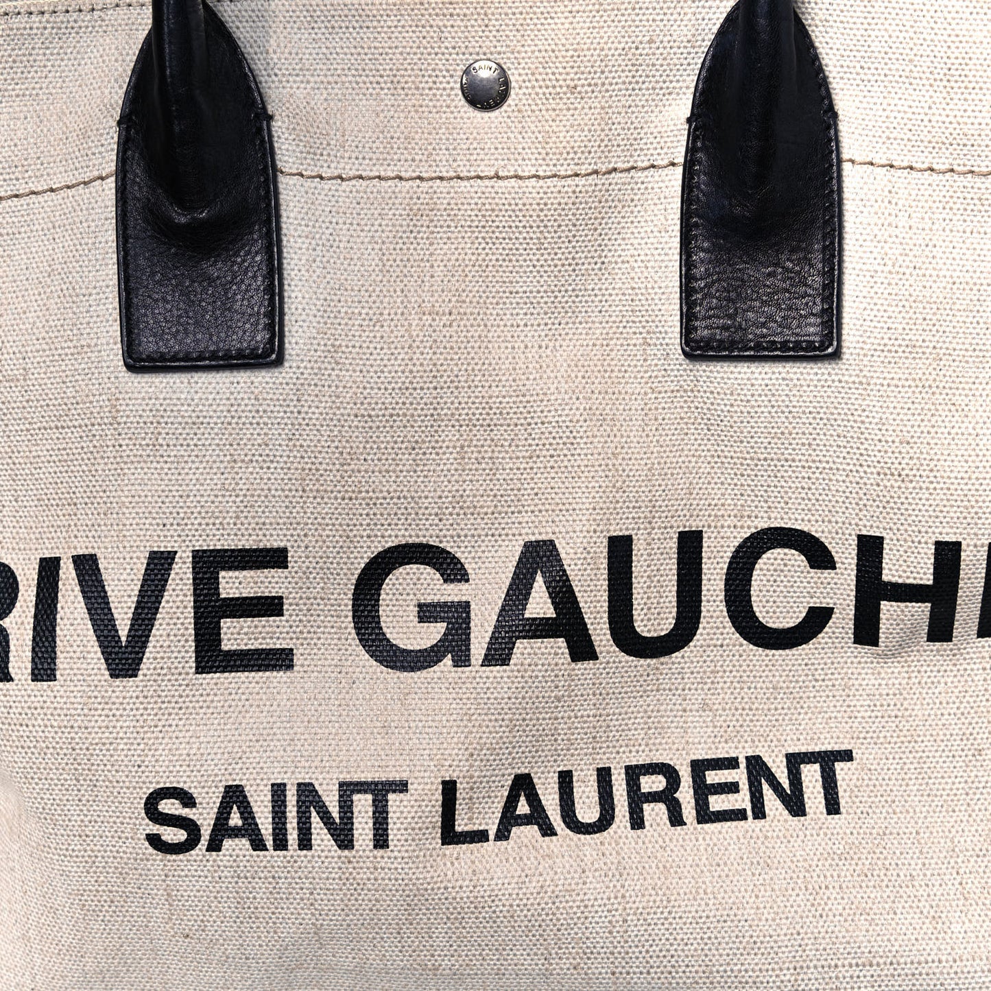 Linen Calfskin Rive Gauche Tote Optic White