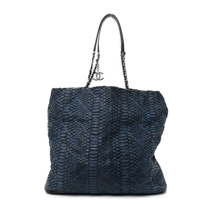Chanel Snakeskin Ultimate Stitch Shopper Tote Blue 1 of 11