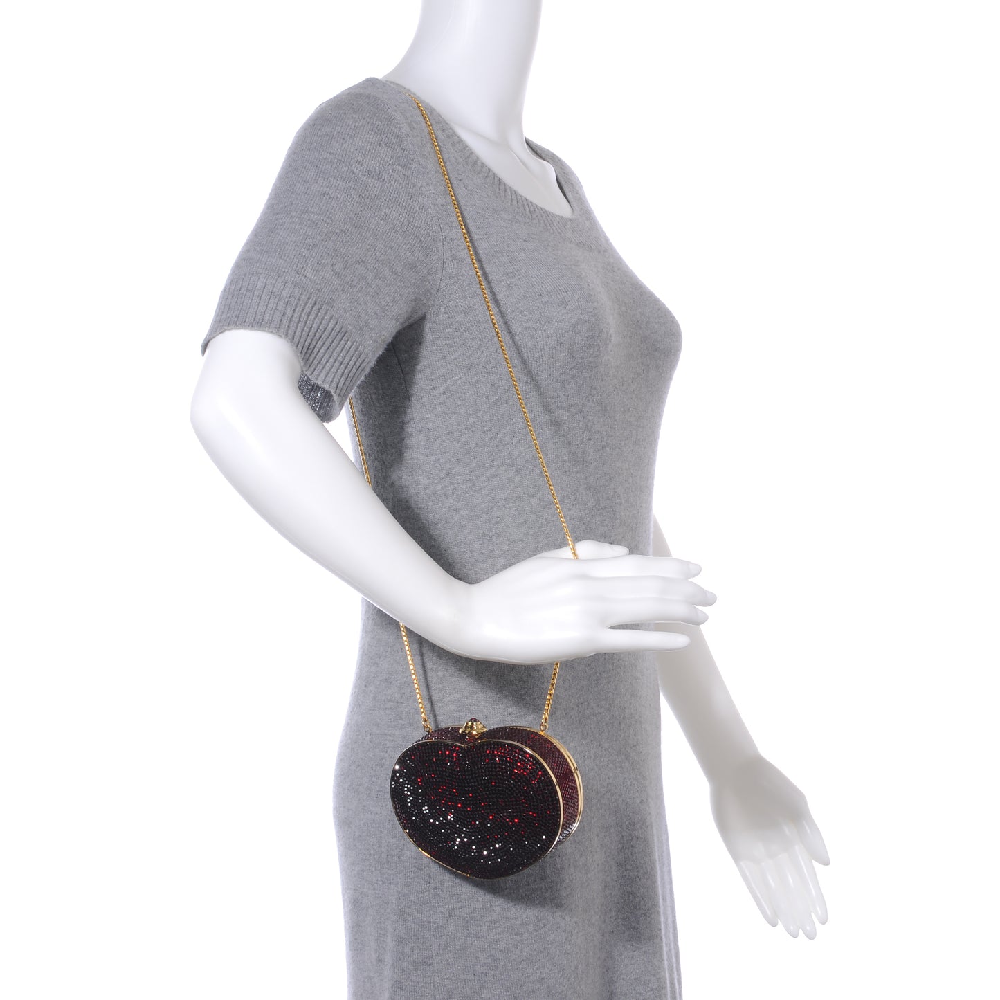 Crystal Heart Minaudiere Clutch