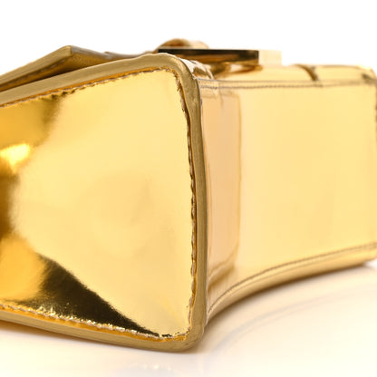 Balenciaga Metallic Calfskin Hourglass Top Handle Bag XS Gold 8 of 9