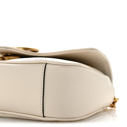 Gucci Calfskin Matelasse Mini GG Marmont Shoulder Bag White 10 of 11
