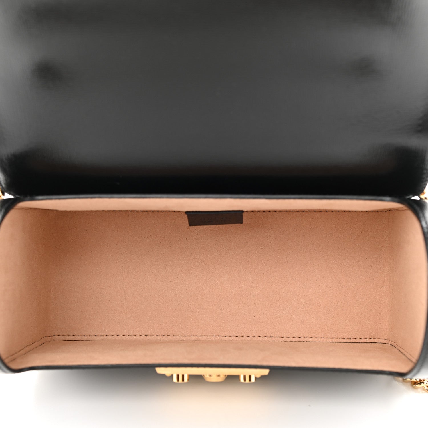 Gucci Calfskin Small Padlock Bamboo Shoulder Bag Black 5 of 8