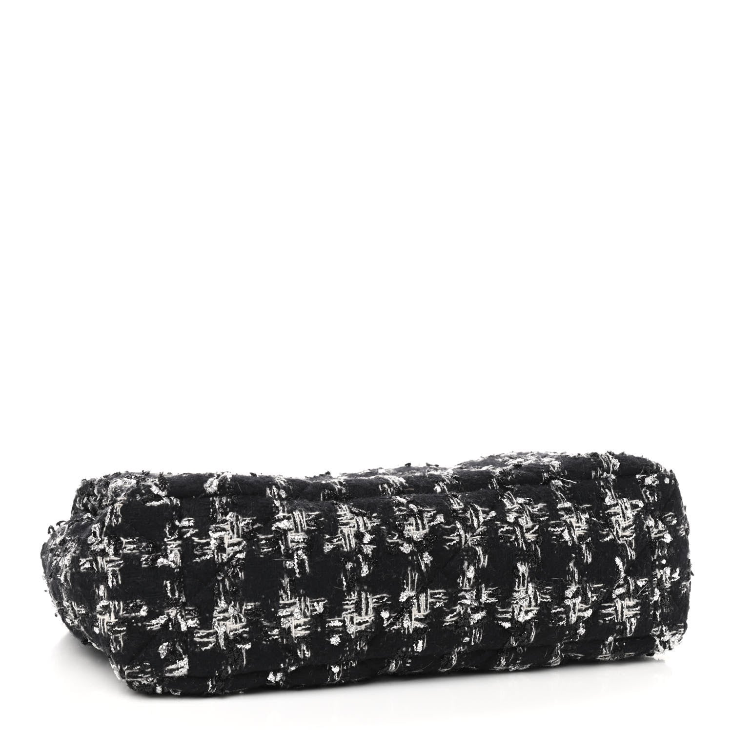 Chanel Tweed Quilted Large Chanel 19 Flap Black Silver Ecru 3 of 8