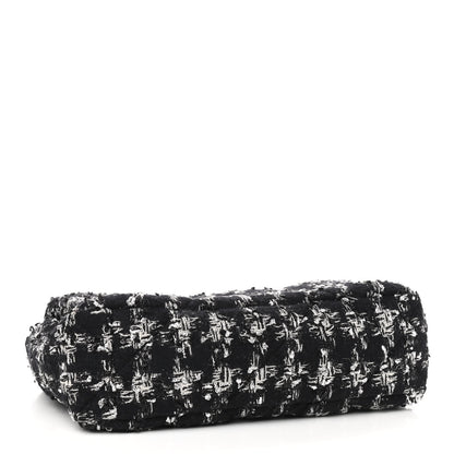 Chanel Tweed Quilted Large Chanel 19 Flap Black Silver Ecru 3 of 8