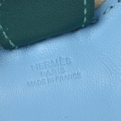 Hermes Milo Lambskin Grigri Rodeo Horse Bag Charm PM Celeste Malachite Craie 3 of 4