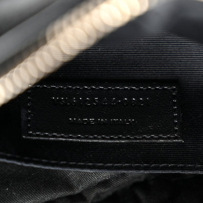 Saint Laurent Tweed Calfskin Monogram Lou Camera Bag Black 6 of 9