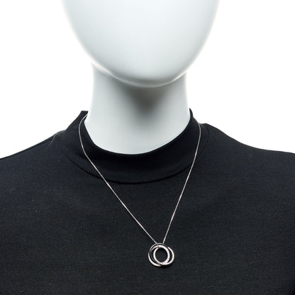 Cartier 18K White Gold Black Ceramic Diamond Trinity Pendant Necklace 2 of 6