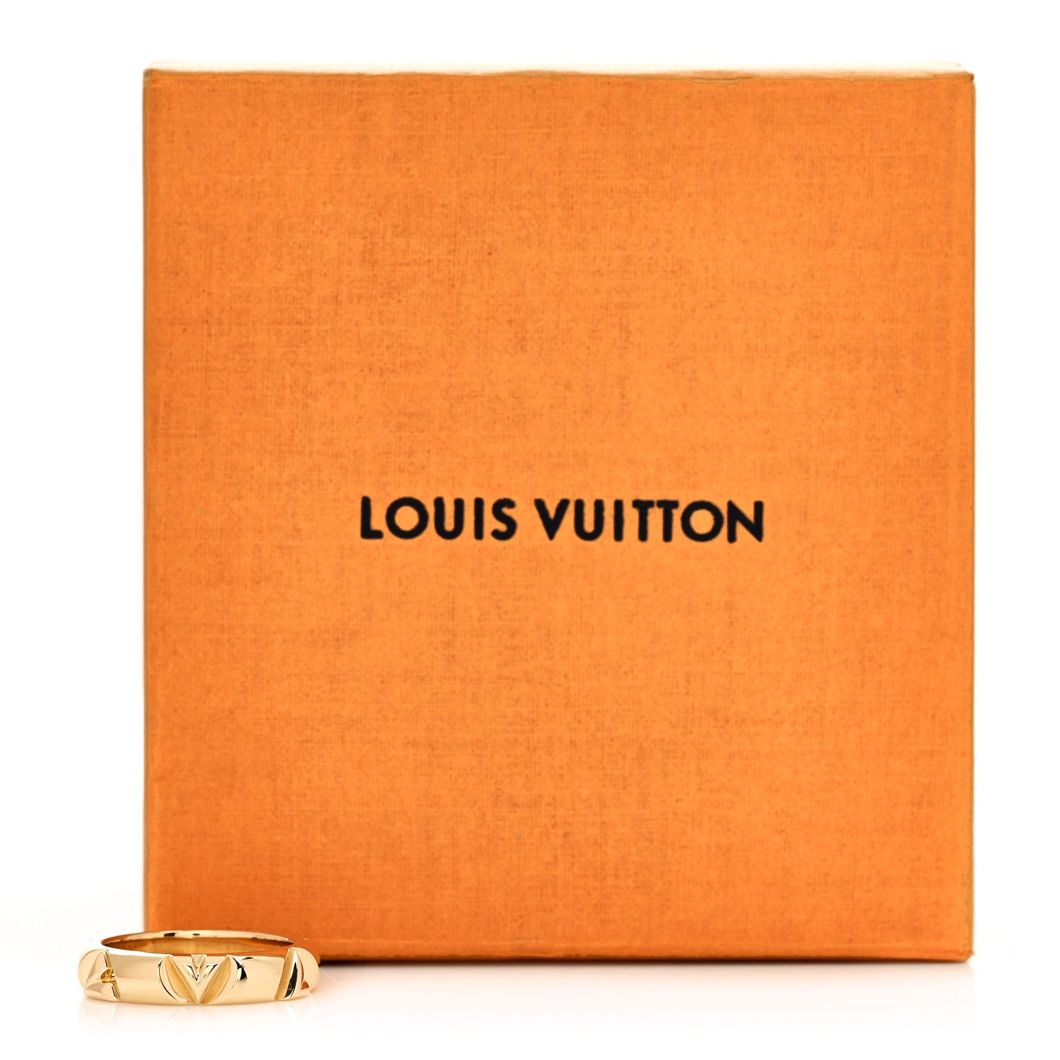 Louis Vuitton 18K Yellow Gold 5mm LV Volt Multi Ring 58 8.5 6 of 6