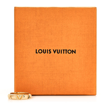 Louis Vuitton 18K Yellow Gold 5mm LV Volt Multi Ring 58 8.5 6 of 6