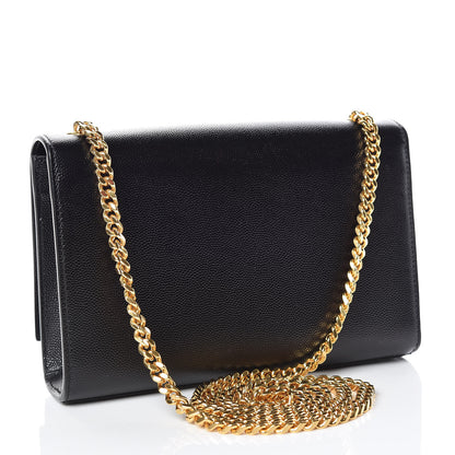 Saint Laurent Grain De Poudre Small Monogram Kate Satchel Black 3 of 10
