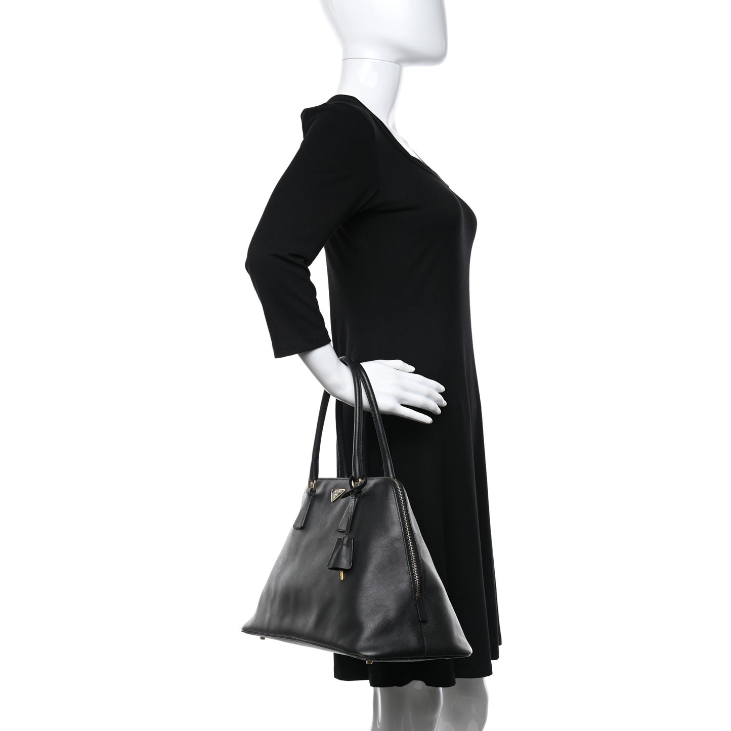 Saffiano Lux Large Promenade Tote Black
