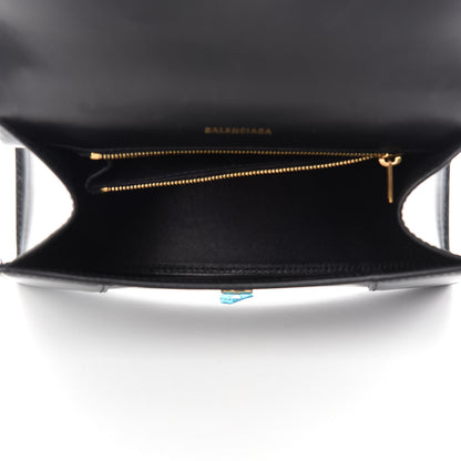Balenciaga Shiny Box Calfskin Small Hourglass Top Handle Bag Black 5 of 10