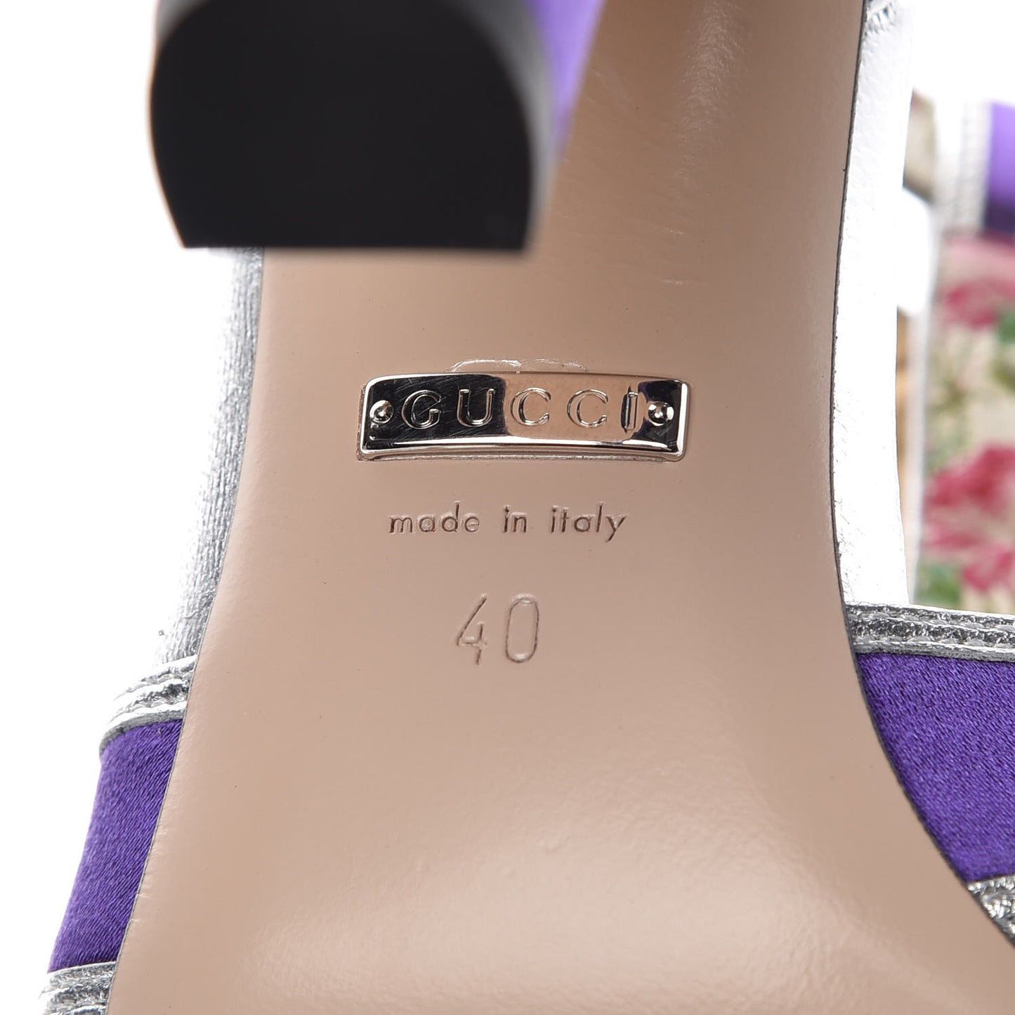 Nappa Silk Mariska Embellished T-Strap Pumps 40 Purple