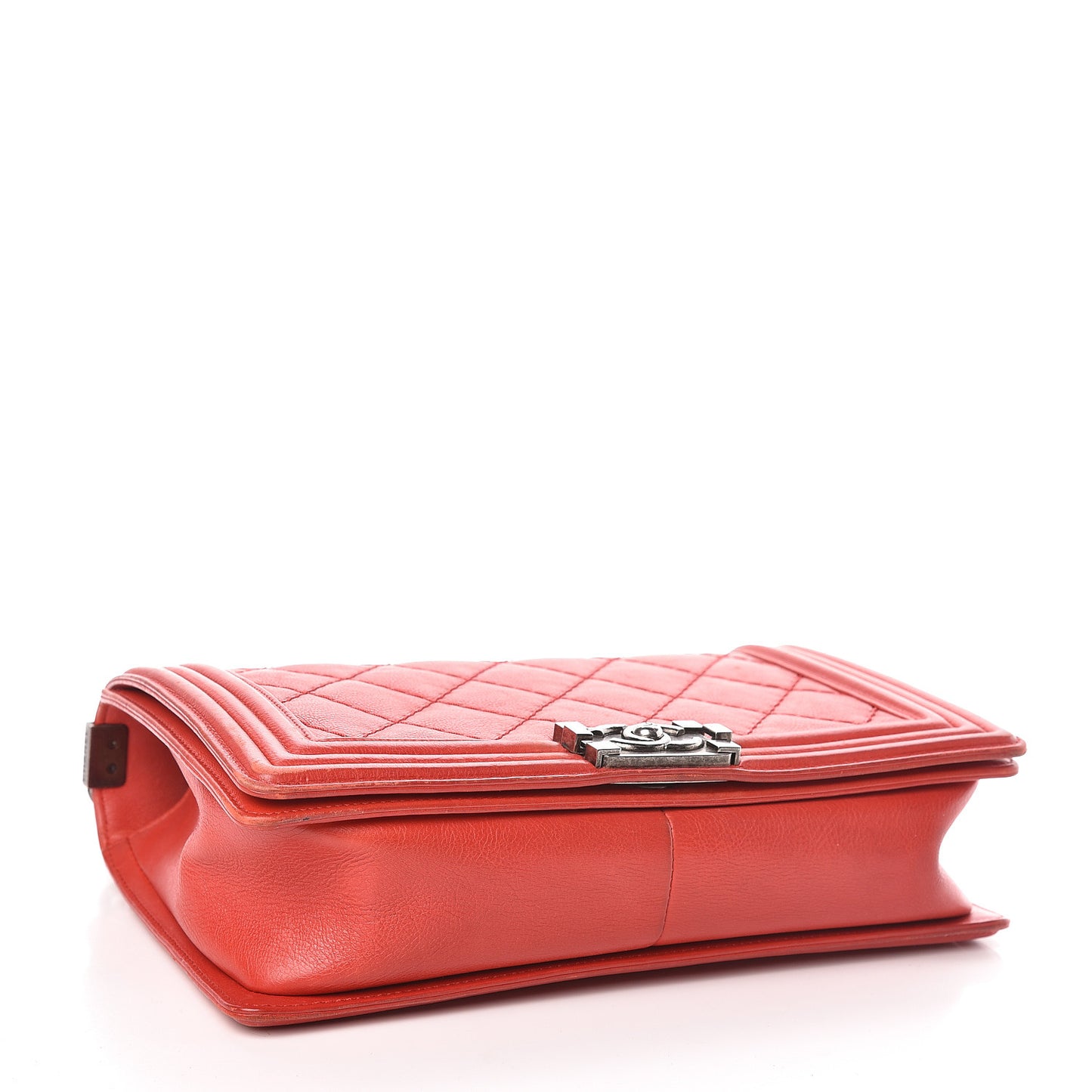 Calfskin Double Stitch New Medium Boy Flap Red