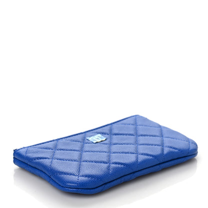Chanel Caviar Quilted Small Cosmetic Case Blue 4 of 7