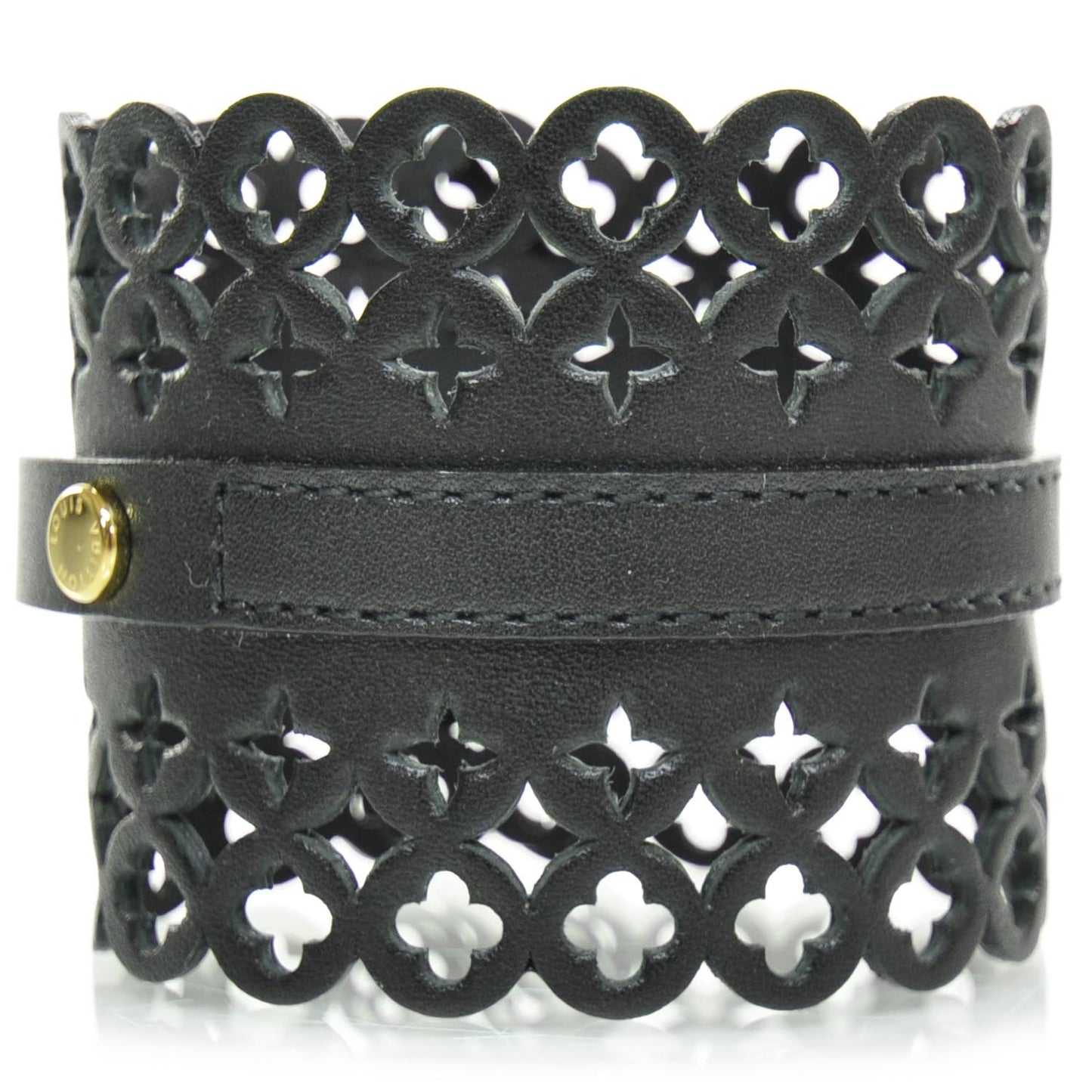 Calfskin Flower It Bracelet Black