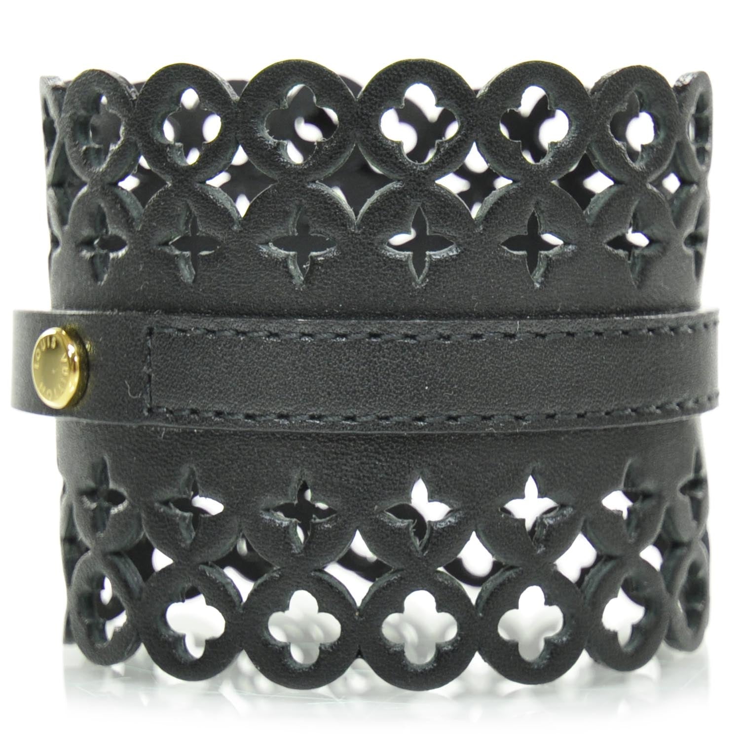 Louis Vuitton Calfskin Flower It Bracelet Black 1 of 6