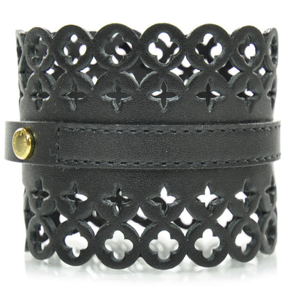Louis Vuitton Calfskin Flower It Bracelet Black 1 of 6