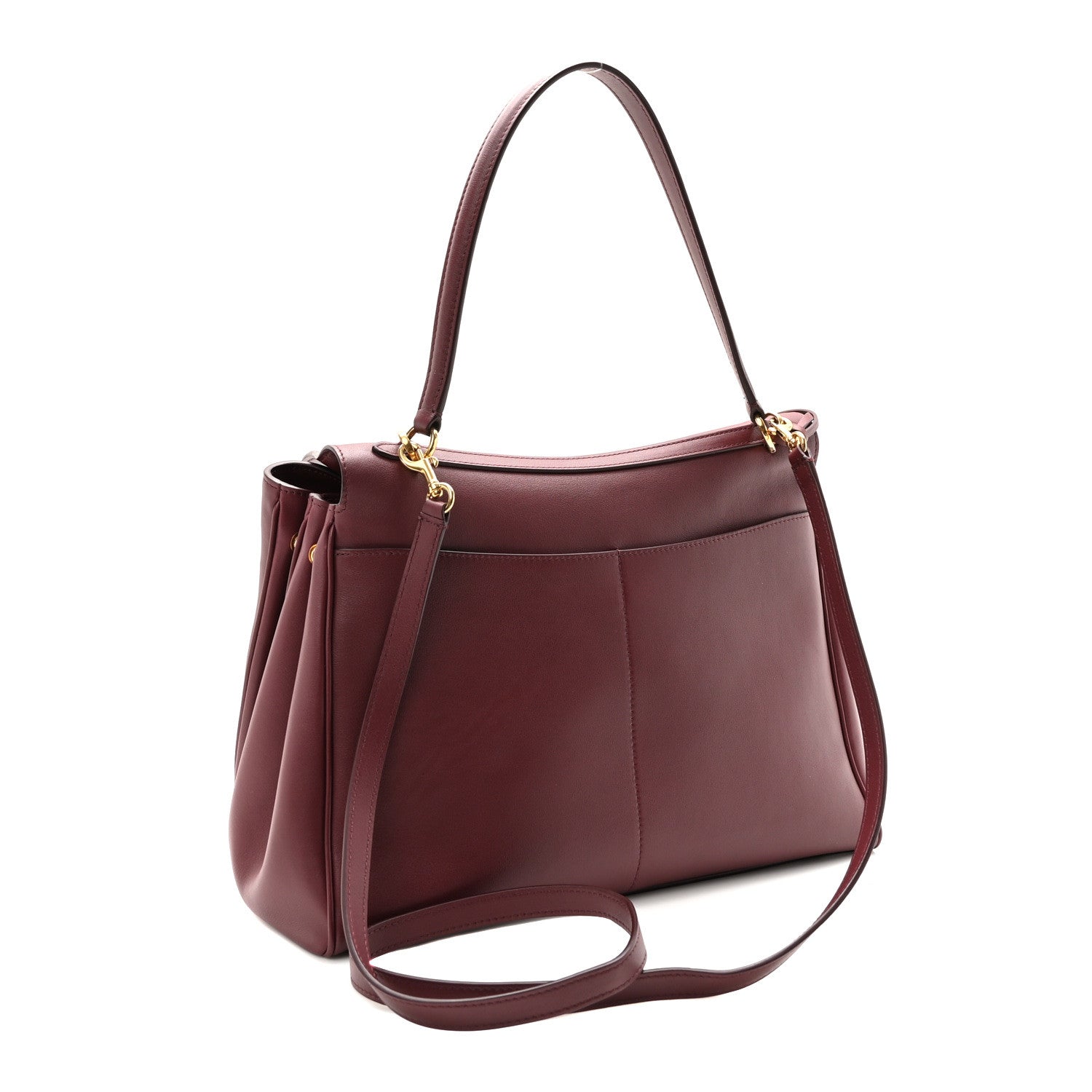 Balenciaga Natural Smooth Calfskin Medium Rodeo Top Handle Handbag Dark Burgundy 3 of 9