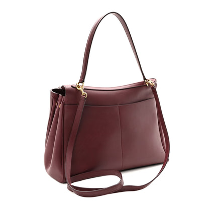 Balenciaga Natural Smooth Calfskin Medium Rodeo Top Handle Handbag Dark Burgundy 3 of 9