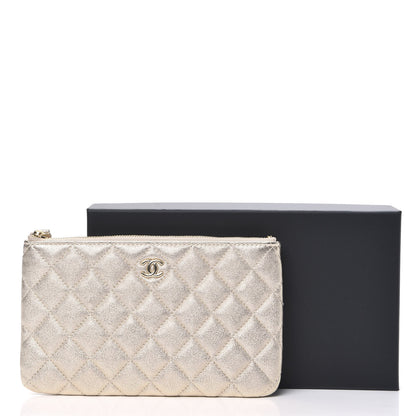 Chanel Metallic Lambskin Quilted Cosmetic Case Gold 10 of 10