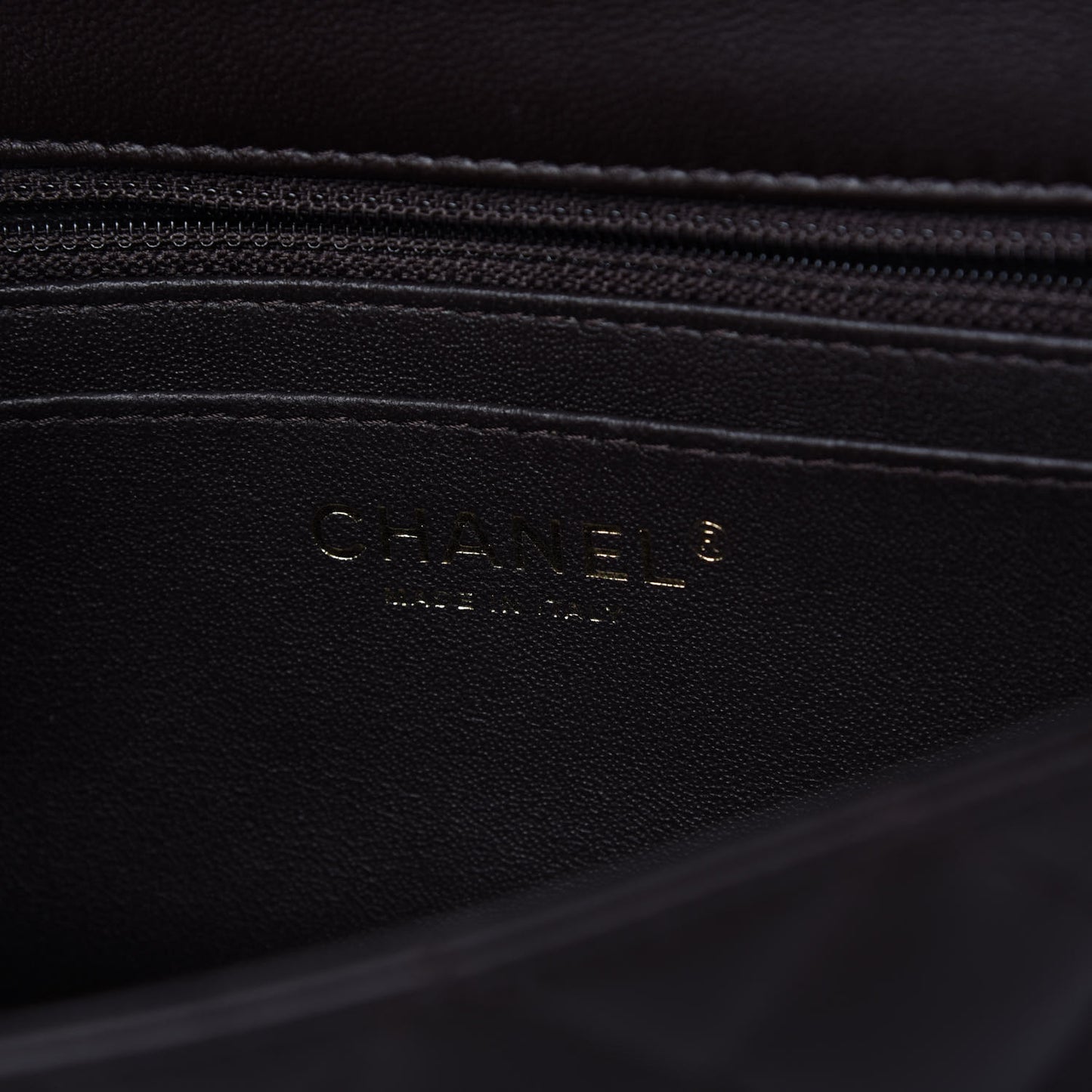 Lambskin Quilted Mini Rectangular Flap Dark Brown