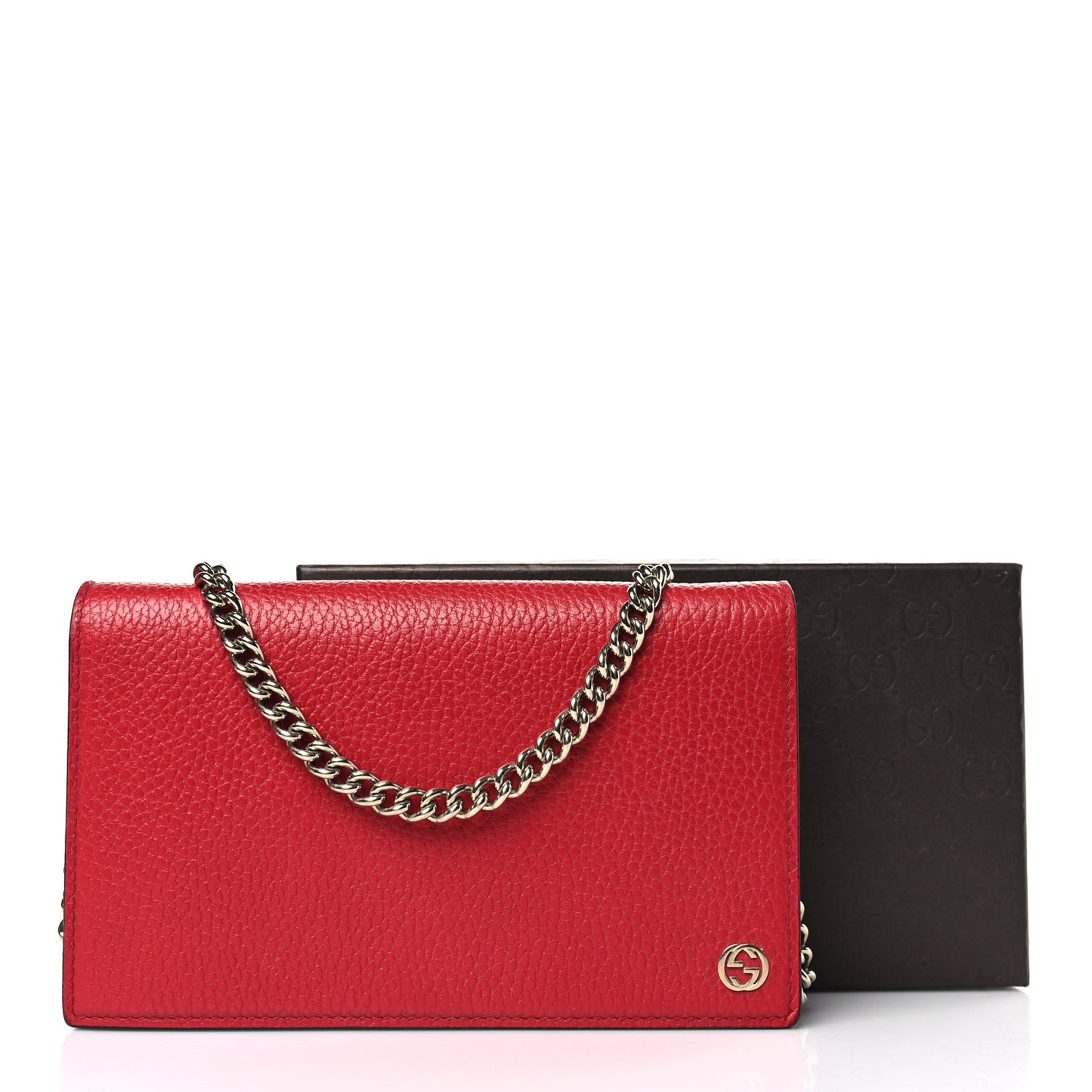 Dollar Calfskin Medium Betty Chain Wallet Tabasco