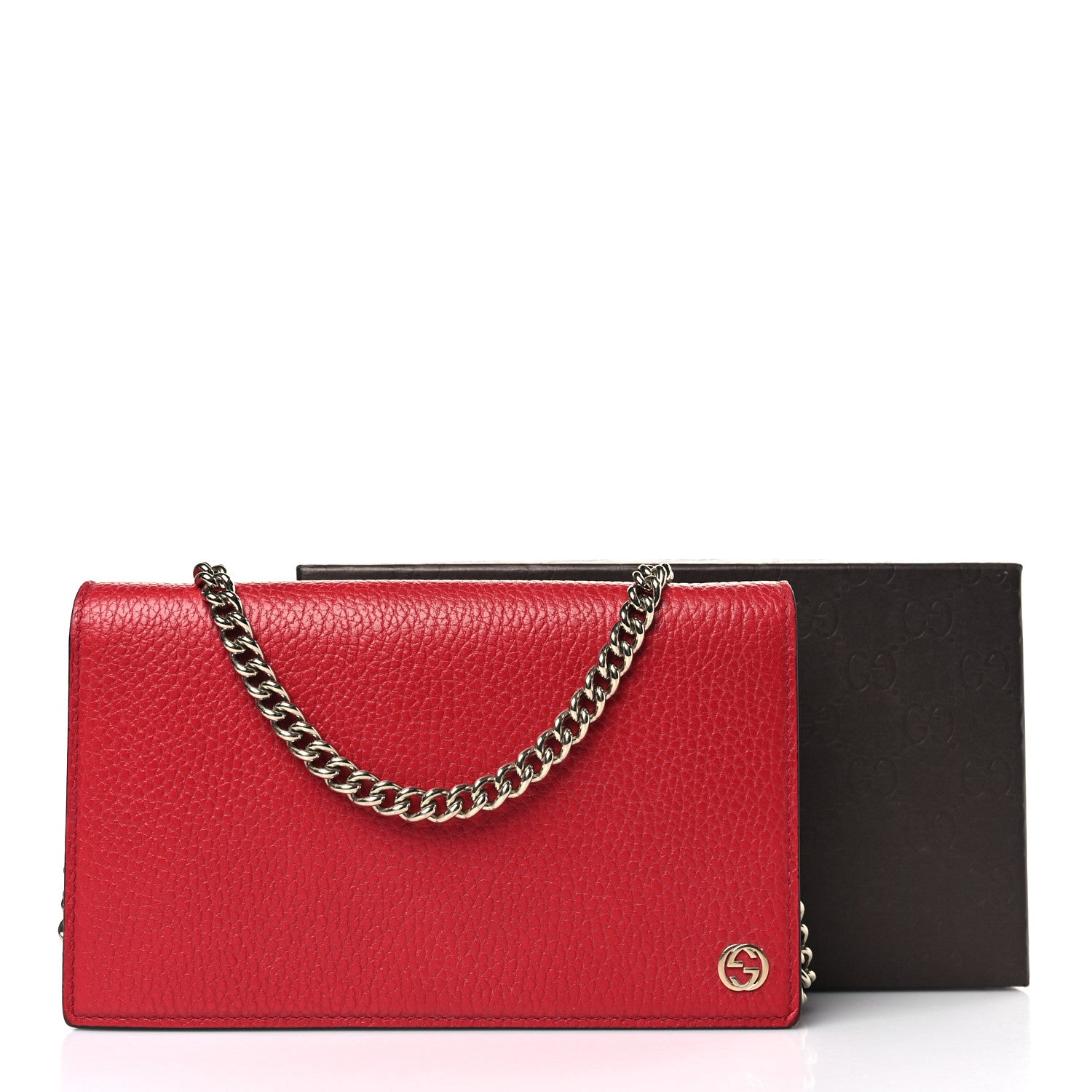 Gucci Dollar Calfskin Medium Betty Chain Wallet Tabasco 10 of 10