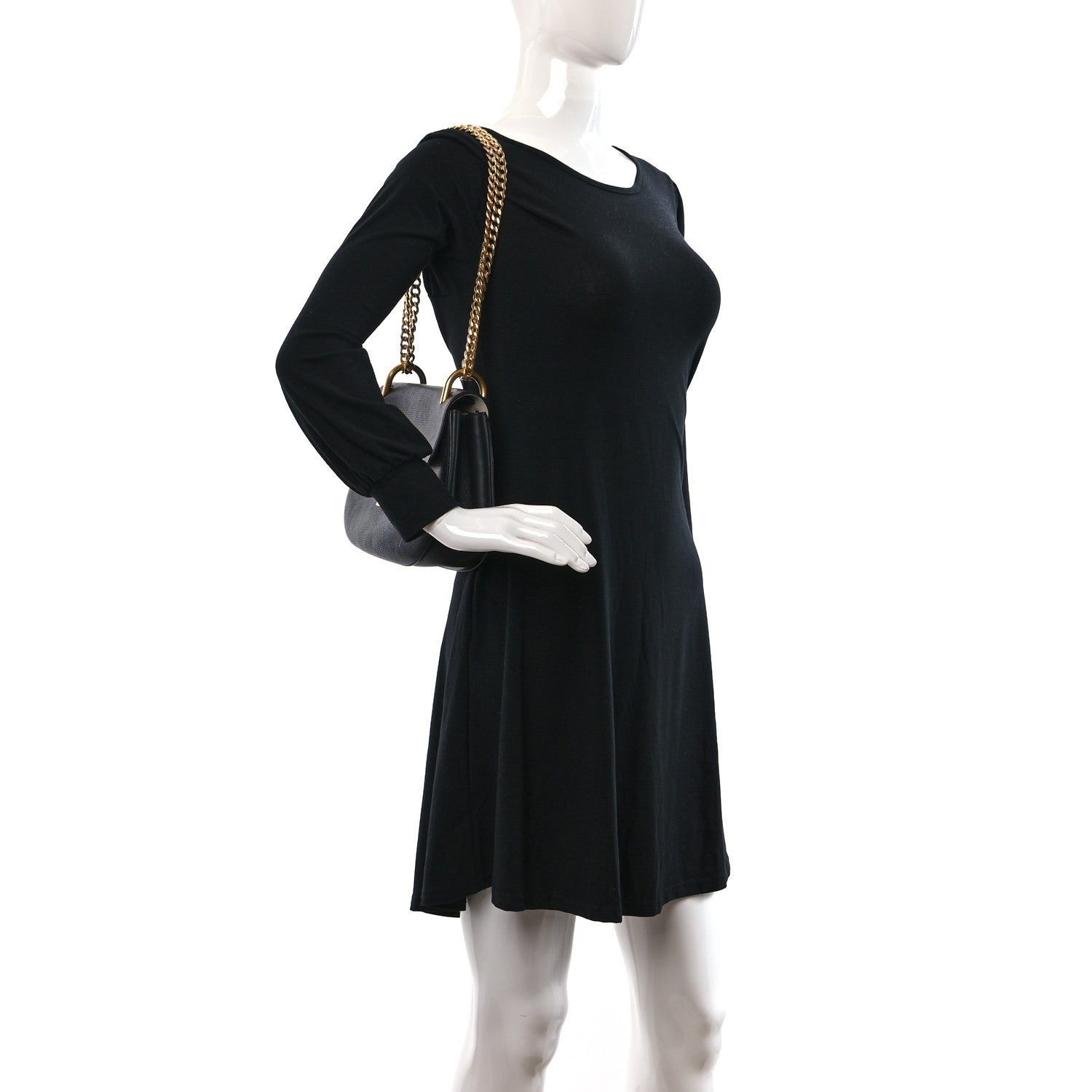 Chloe Grained Lambskin Drew Shoulder Bag Black 3 of 7