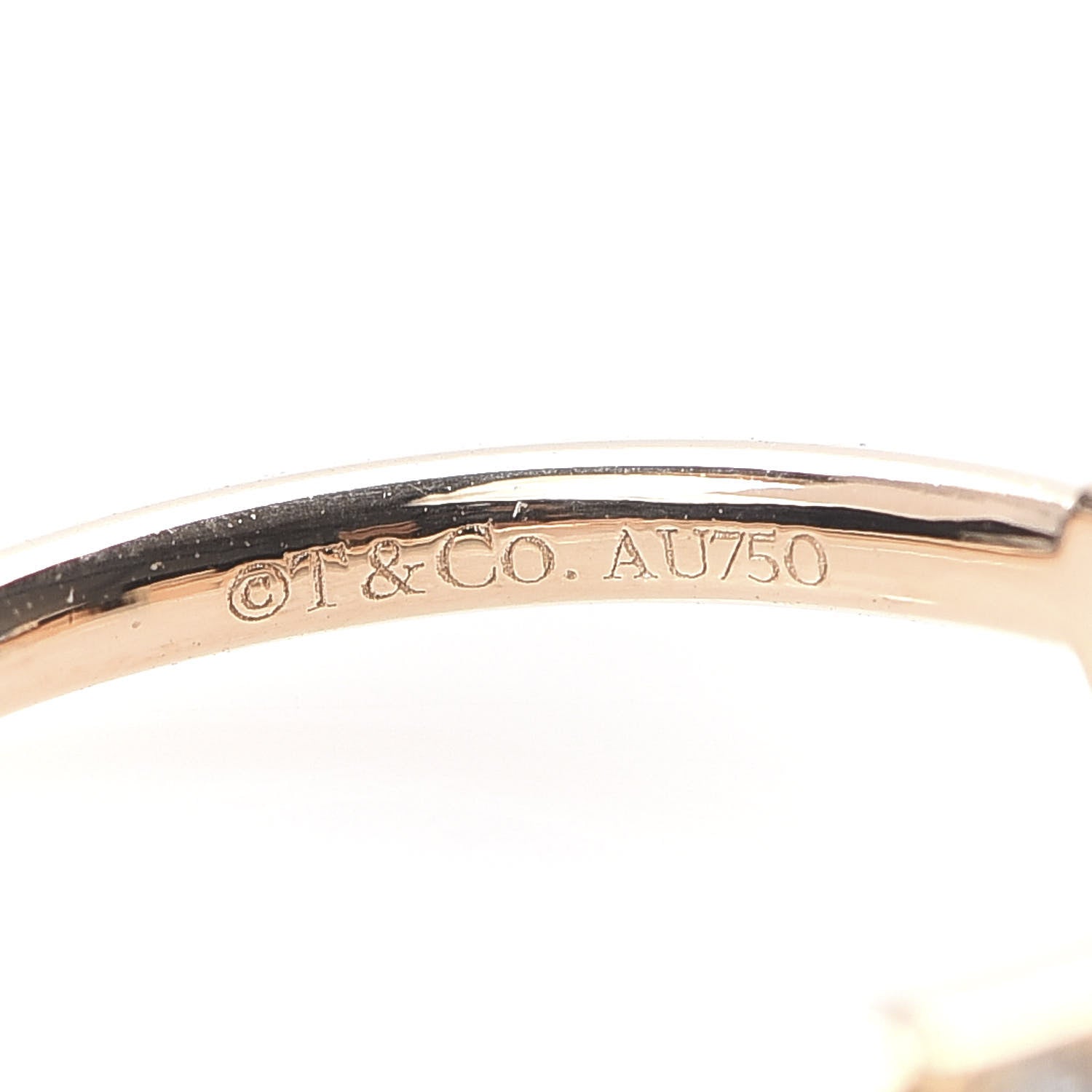 Tiffany 18K Rose Gold Diamond T Wire Ring 47 4 4 of 4