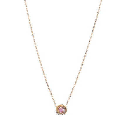 Cartier 18K Pink White Yellow Gold Pink Sapphire Trinity De Cartier Pendant Necklace 1 of 6