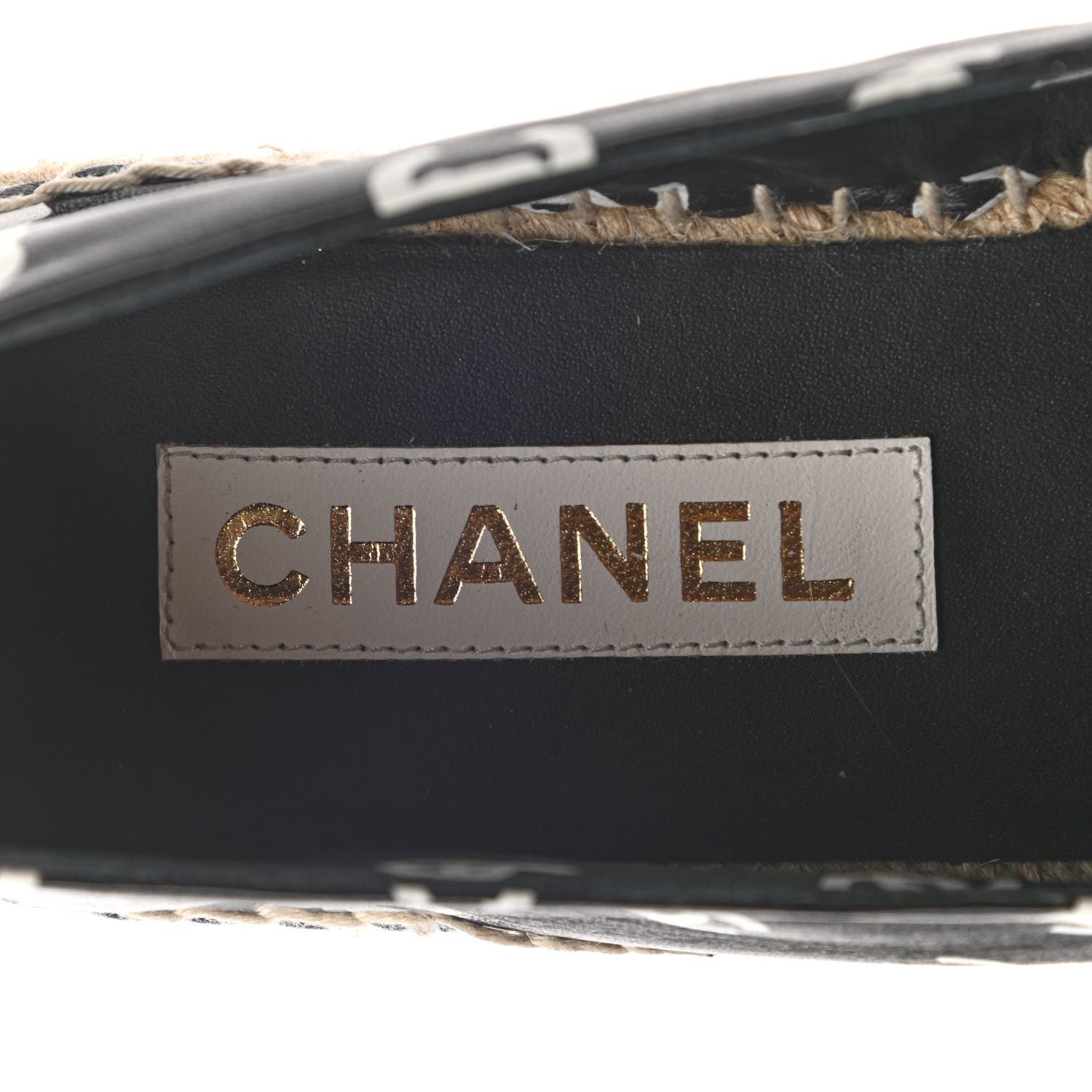 Chanel Lambskin Printed CC Espadrilles 41 Black White 8 of 10