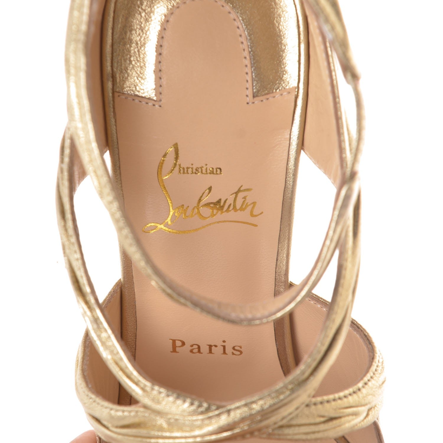 Christian Louboutin Metallic Nappa Kashou 120 Sandals 39 Light Gold 7 of 10