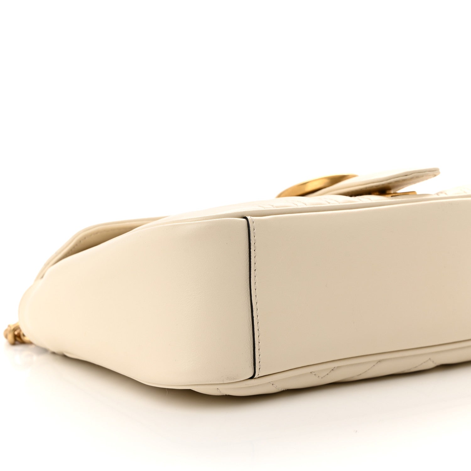 Gucci Calfskin Matelasse Small GG Marmont Shoulder Bag White 9 of 10