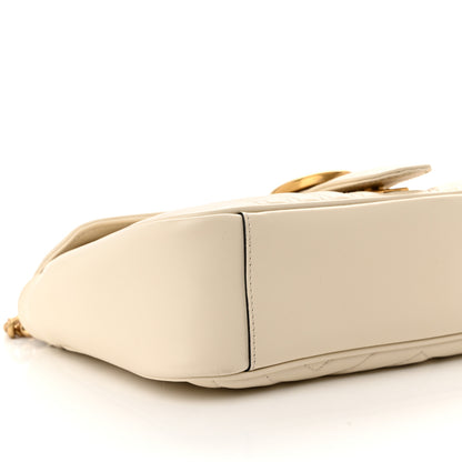 Gucci Calfskin Matelasse Small GG Marmont Shoulder Bag White 9 of 10