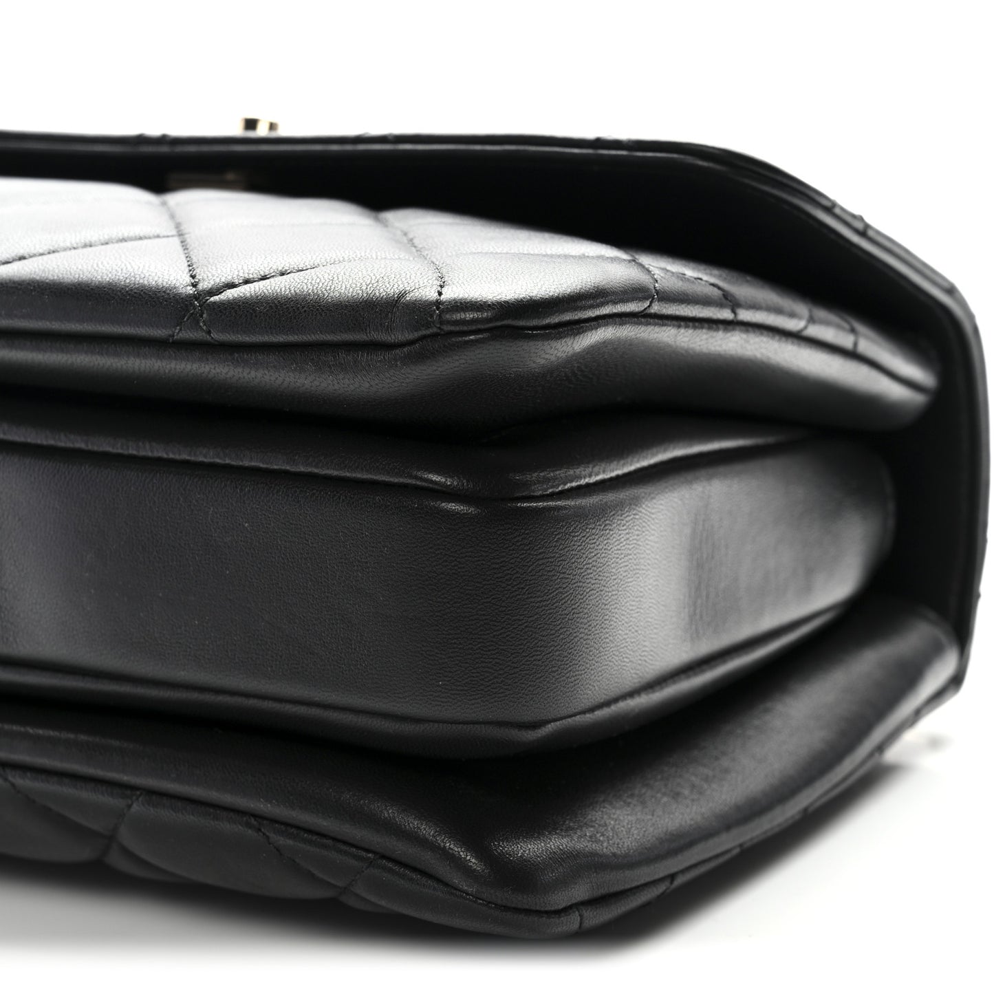 Lambskin Quilted Small Trendy CC Dual Handle Flap Bag Black