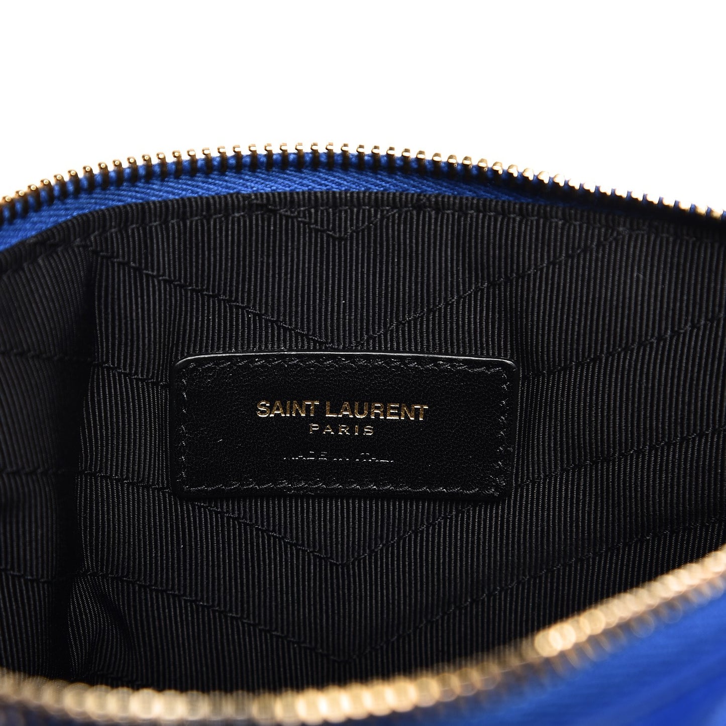 Calfskin Matelasse Chevron Monogram A5 Wristlet Blue Majorelle