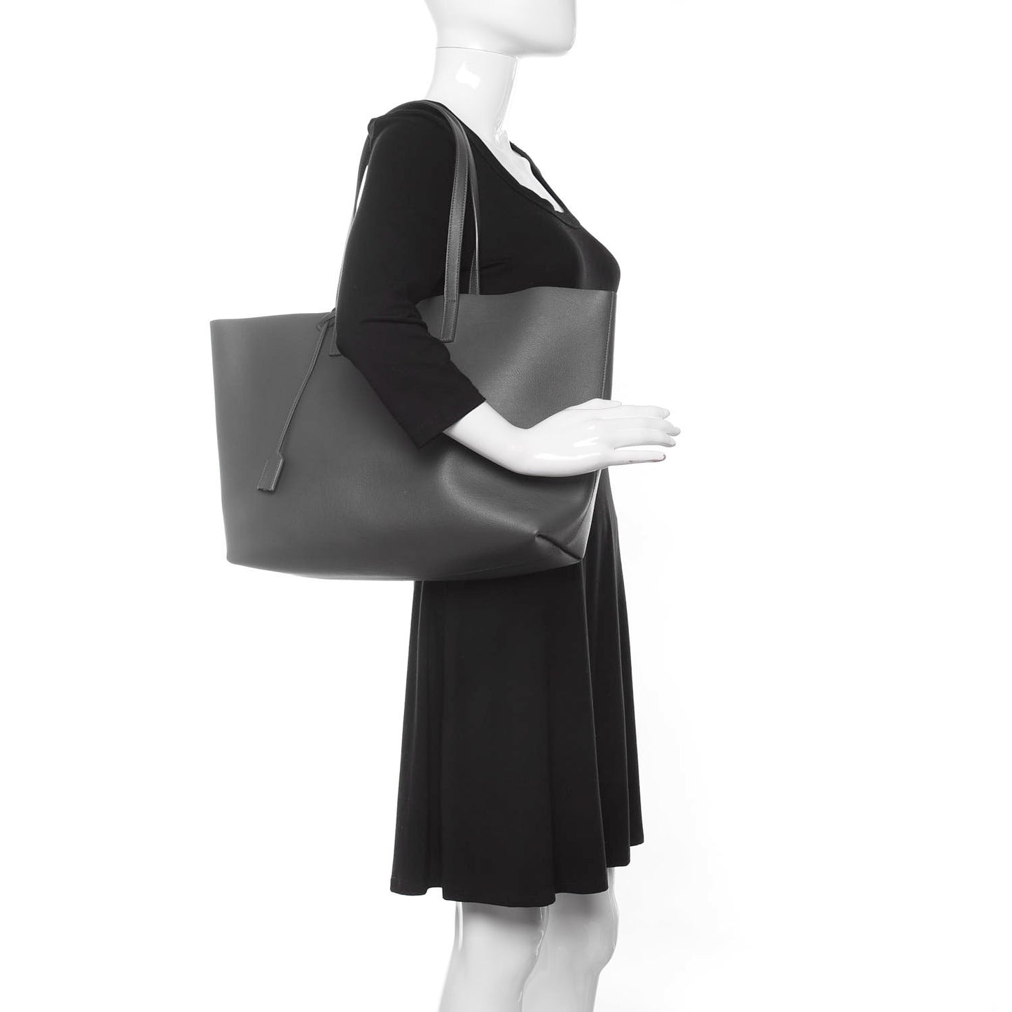 Calfskin Large Shopping Tote Dark Grey