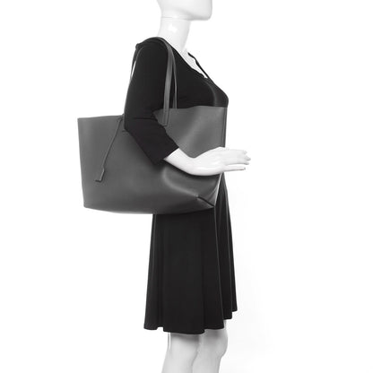 Saint Laurent Calfskin Large Shopping Tote Dark Grey 2 of 9