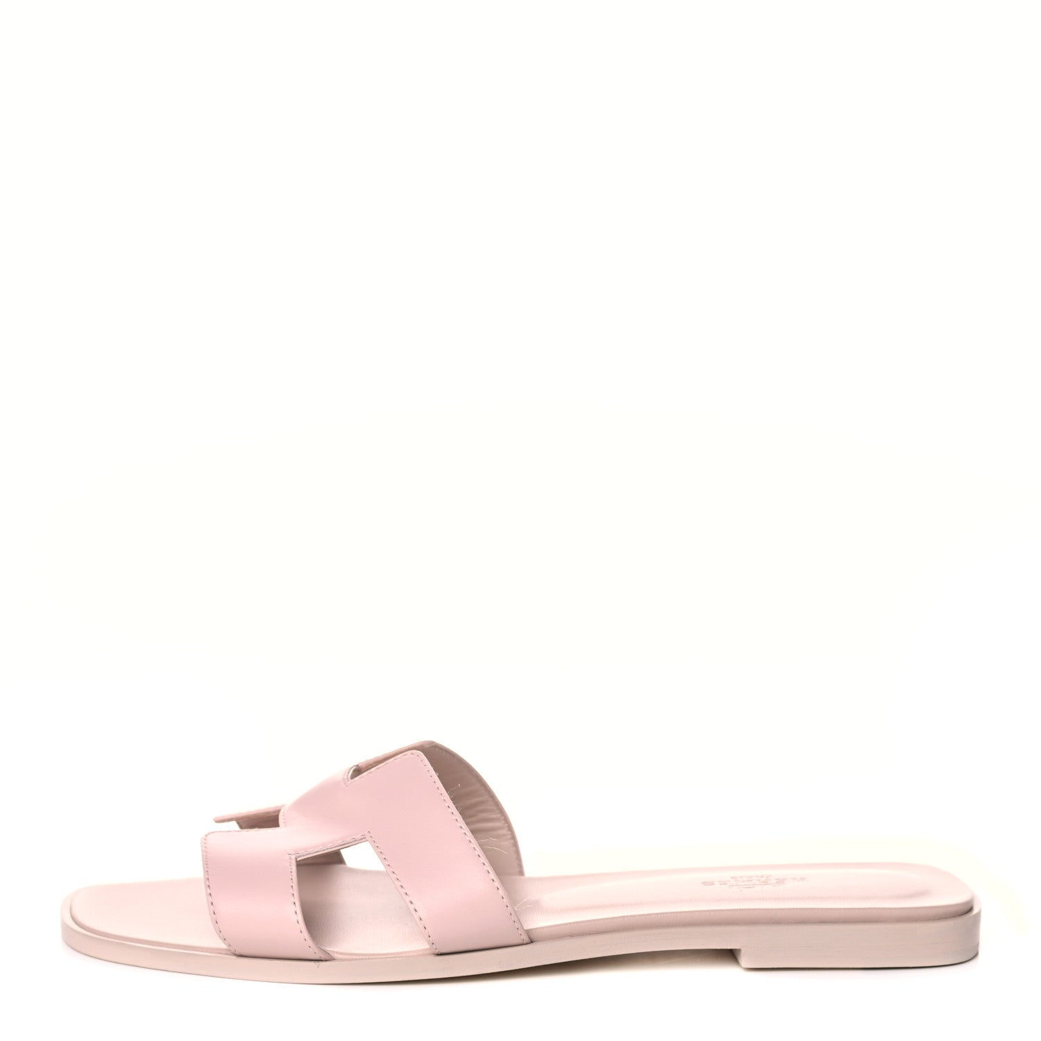 Hermes Box Calfskin Oran Sandals 39.5 Rose Pale 1 of 10