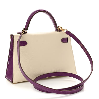 Hermes Epsom Horseshoe Mini Kelly Sellier 20 Craie Anemone 3 of 11
