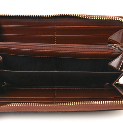 Gucci GG Supreme Monogram Cuoio Toscano Zip Around Wallet Beige Ebony Cuir 5 of 10