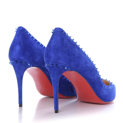 Christian Louboutin Veau Velours Anjalina 85 Pumps 41 Azulejo 4 of 11